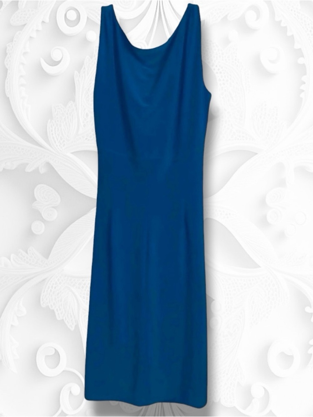 🌺Lauren Ralph Lauren blue sleeveless faux wrap cocktail dress - Picture 2 of 2
